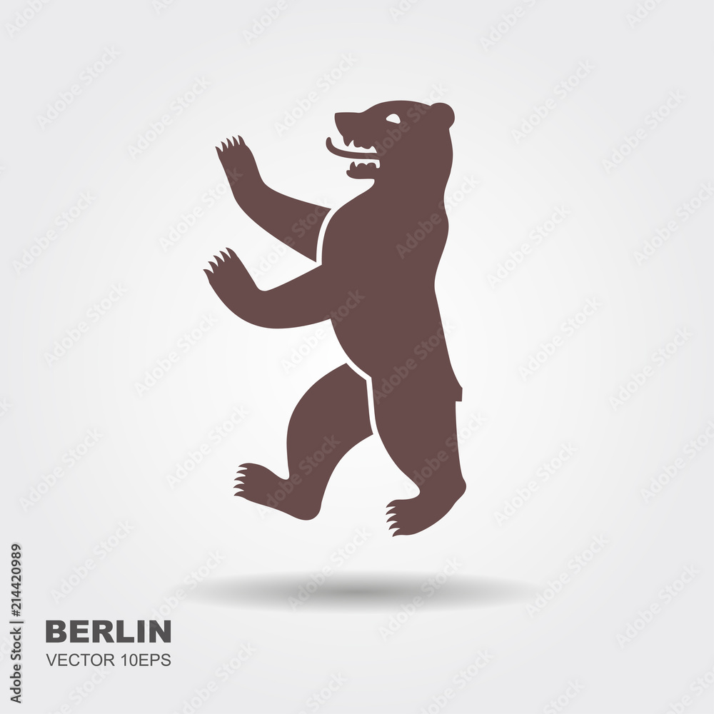 Fototapeta premium Symbol wektor ilustracja Berlin, Niemcy Niedźwiedź ikona