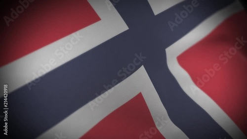 Flag of Norway - Photo realistic close up of waving flag. Extreme depth of field. 3d Render.