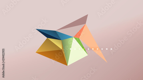 Abstract background - geometric origami style shape composition, triangular low poly design concept. Colorful trendy minimalistic illustration