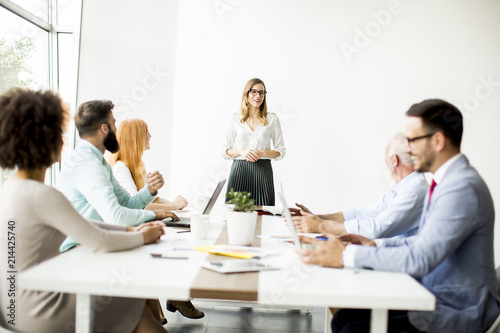 Group of people working in the modern office