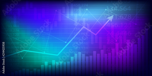Business candle stick graph chart of stock market investment trading . Bullish point, Trend of graph. Vector illustration