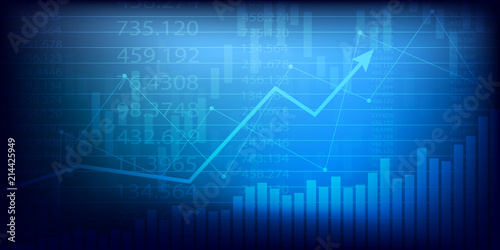 Business candle stick graph chart of stock market investment trading . Bullish point, Trend of graph. Vector illustration