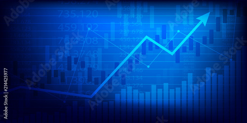 Business candle stick graph chart of stock market investment trading . Bullish point, Trend of graph. Vector illustration
