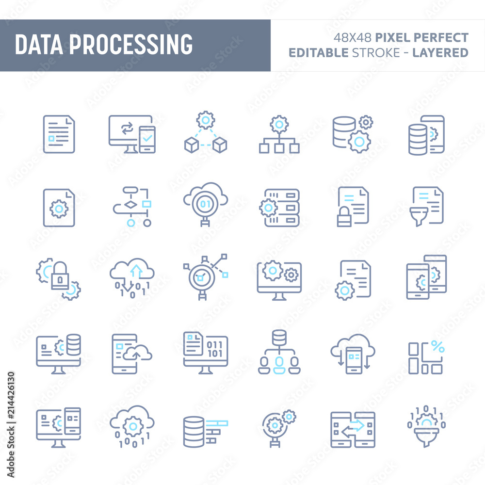 Data Processing Minimal Vector Icon Set (EPS 10)