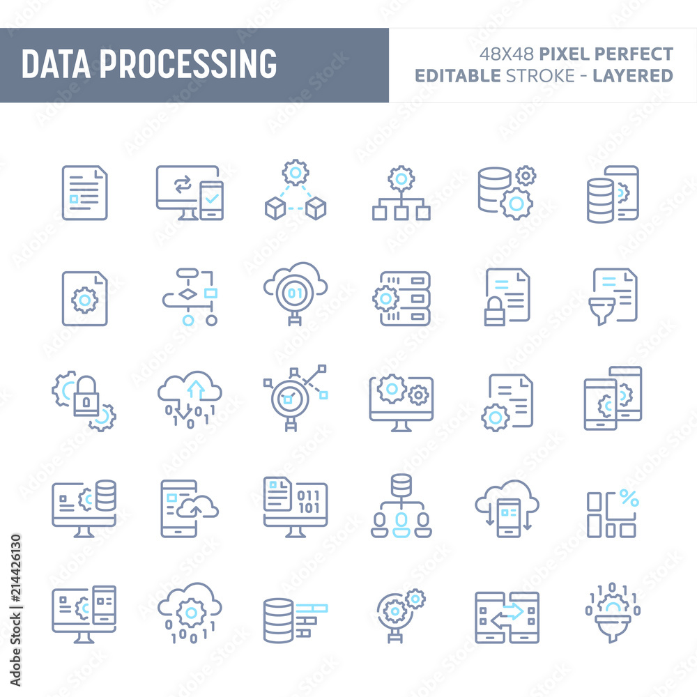 Data Processing Minimal Vector Icon Set (EPS 10) Data Processing Minimal Vector Icon Set (EPS 10)
