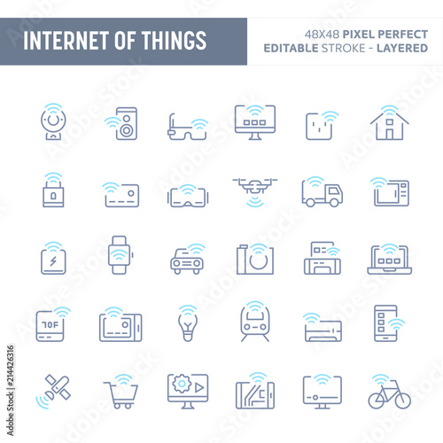 Internet of Things Minimal Vector Icon Set (EPS 10)