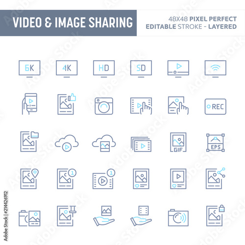 Video & Image Sharing Minimal Vector Icon Set (EPS 10) © Fredy Sujono