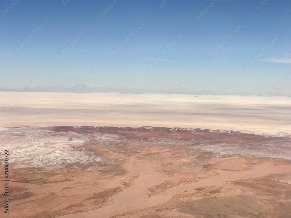 Aerial view of uyuni salt flats, Bolivia