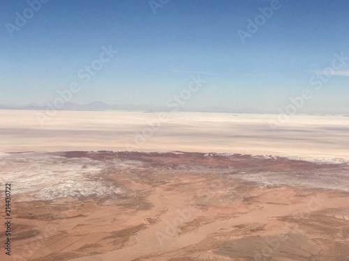 Aerial view of uyuni salt flats, Bolivia
