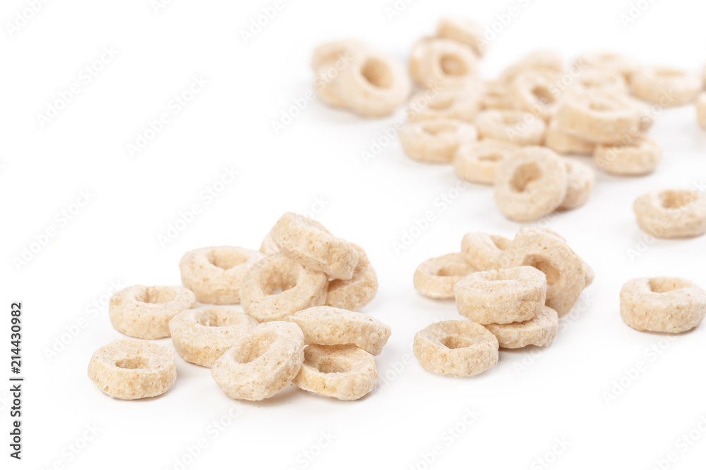 Corn rings for breakfast isolated on white background Corn rings for breakfast isolated on white background