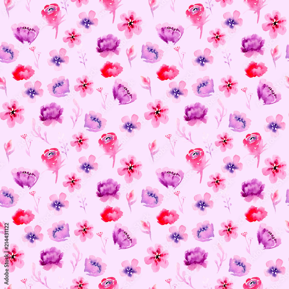 watercolor small flowers, seamless pattern watercolor small flowers, seamless pattern