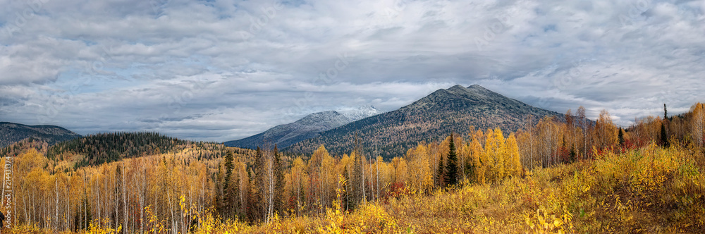 View over the surroundings hills, mountains and meadows