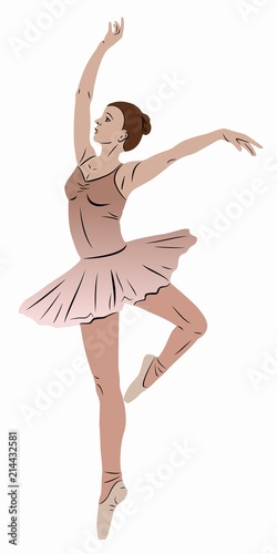 illustration of a ballet dancer, vector draw