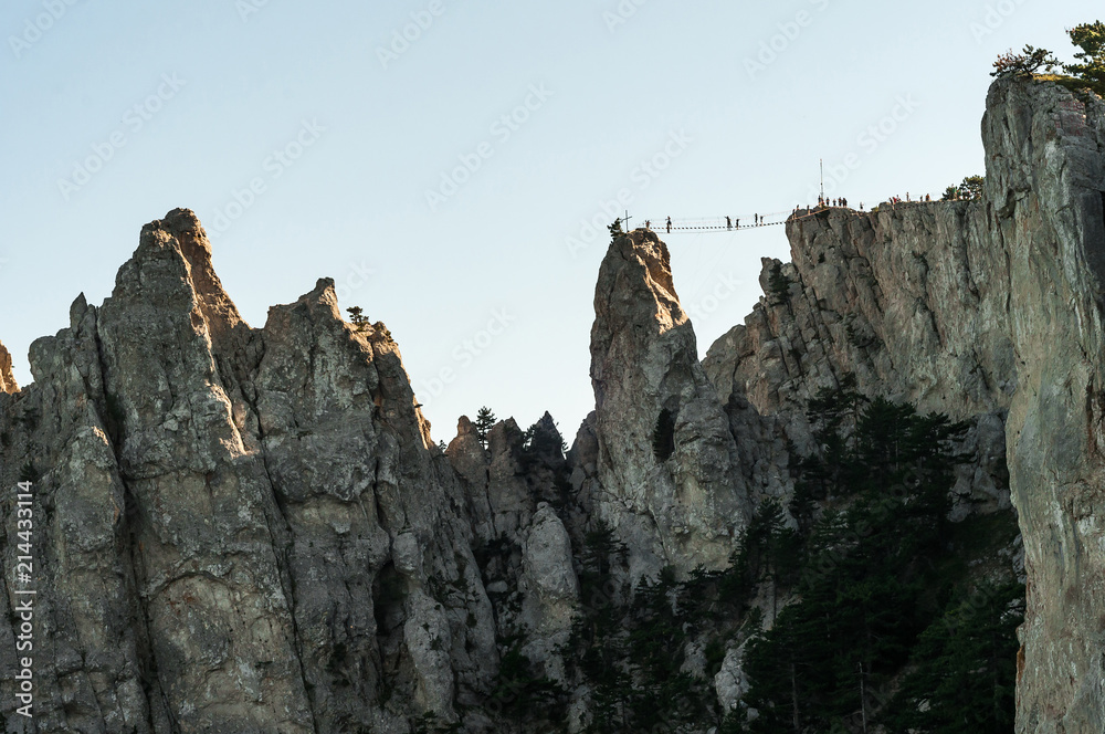 Fototapeta premium Big mountain on the blue sea background