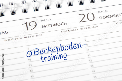 Eintrag im Kalender: Beckenbodentraining