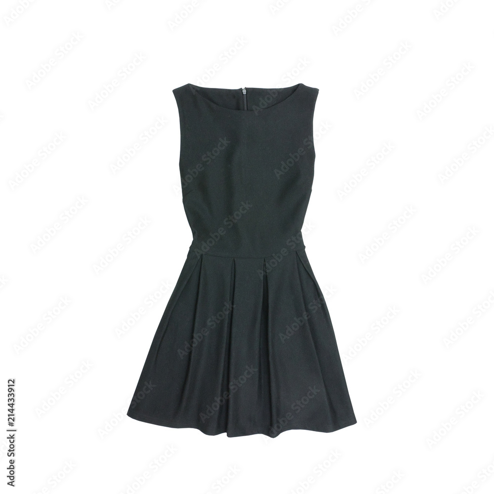 Little black dress on a white background. Isolate. Fashionable concept Little black dress on a white background. Isolate. Fashionable concept