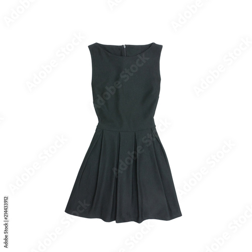 Little black dress on a white background. Isolate. Fashionable concept