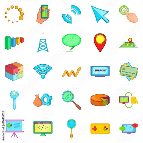 Online store icons set. Cartoon set of 25 online store vector icons for web isolated on white background