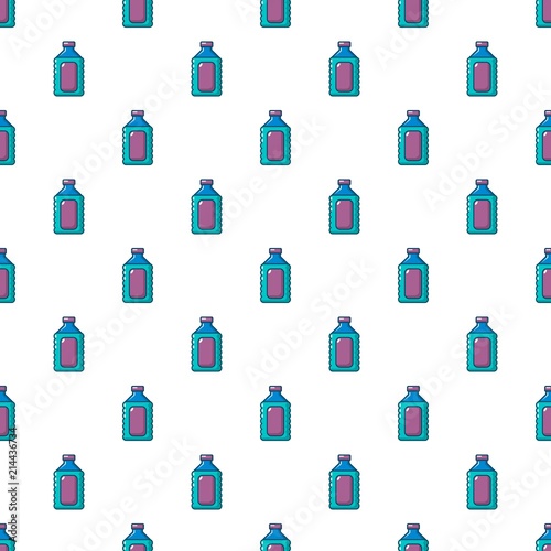 Plastic soap bottle pattern in cartoon style. Seamless pattern vector illustration