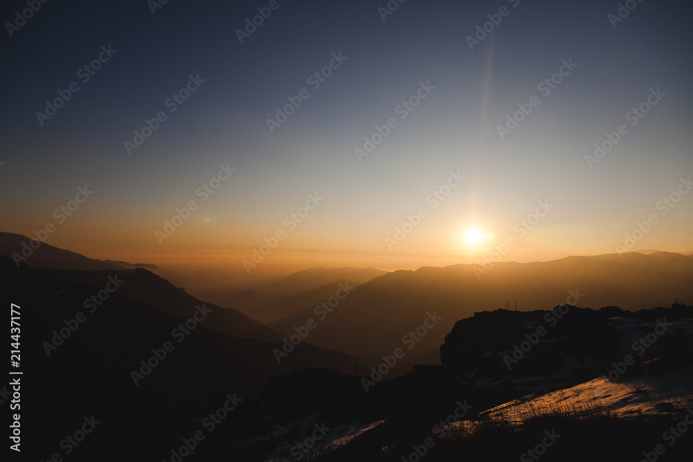 Sunset view in the mountains