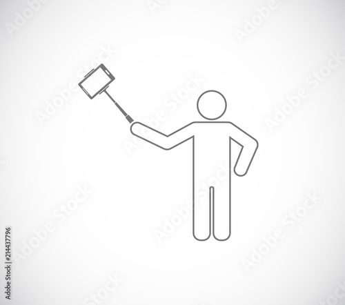 person man with monopod selfie icon
