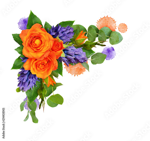 Orange roses and hyacinth f...