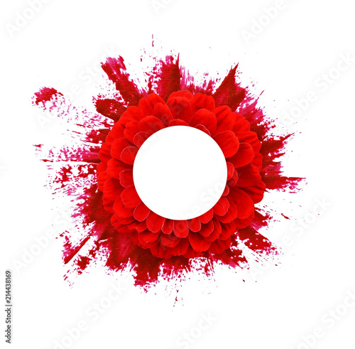 Red gerbera flower and roun...