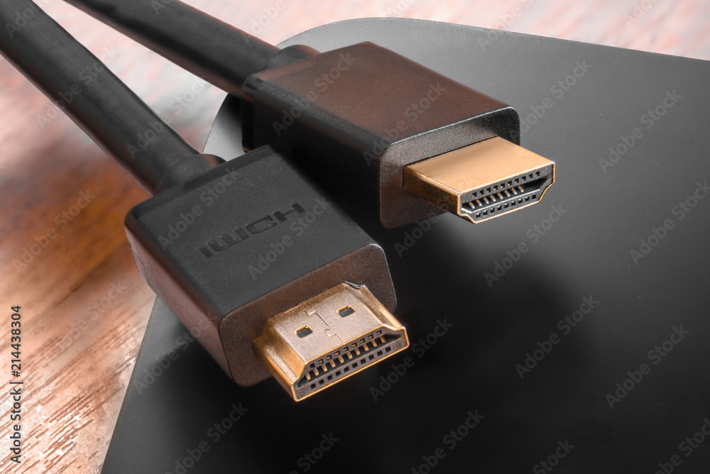 hdmi cable connectors black with gold, connection to a mini TV set ...