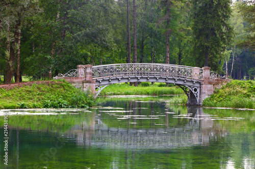 old bridge in the park in summer