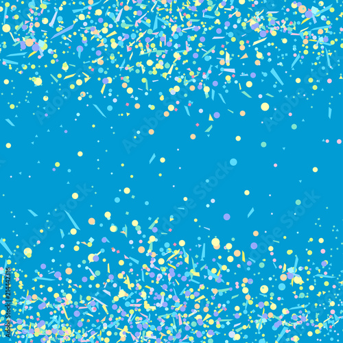 Background with colored confetti. Pattern for design. Print for polygraphy, posters, textiles. Greeting cards. Explosion. Firework