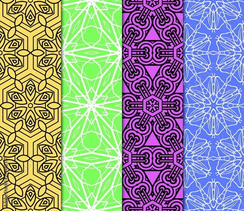 Set of Seamless pattern set. Fashion geometric ornament. Vodern texture. Vector