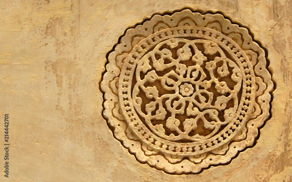 View of architectural details on the ruins of Golconda fort built in 1600s,,qutb shahi rulers,in Hyderabad,India View of architectural details on the ruins of Golconda fort built in 1600s,,qutb shahi rulers,in Hyderabad,India