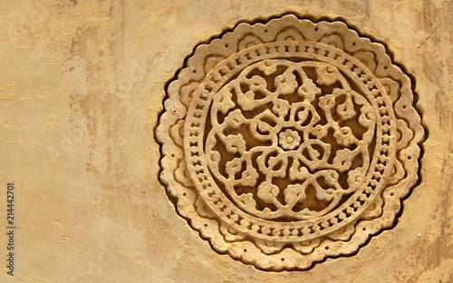   View of architectural details on the ruins of Golconda fort built in 1600s,,qutb shahi rulers,in Hyderabad,India