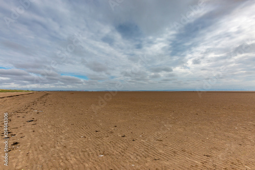 The vast empty beach at Formby  Merseyside  at low tide