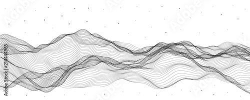Vector illustration, linear deformers. Abstract stream waves.