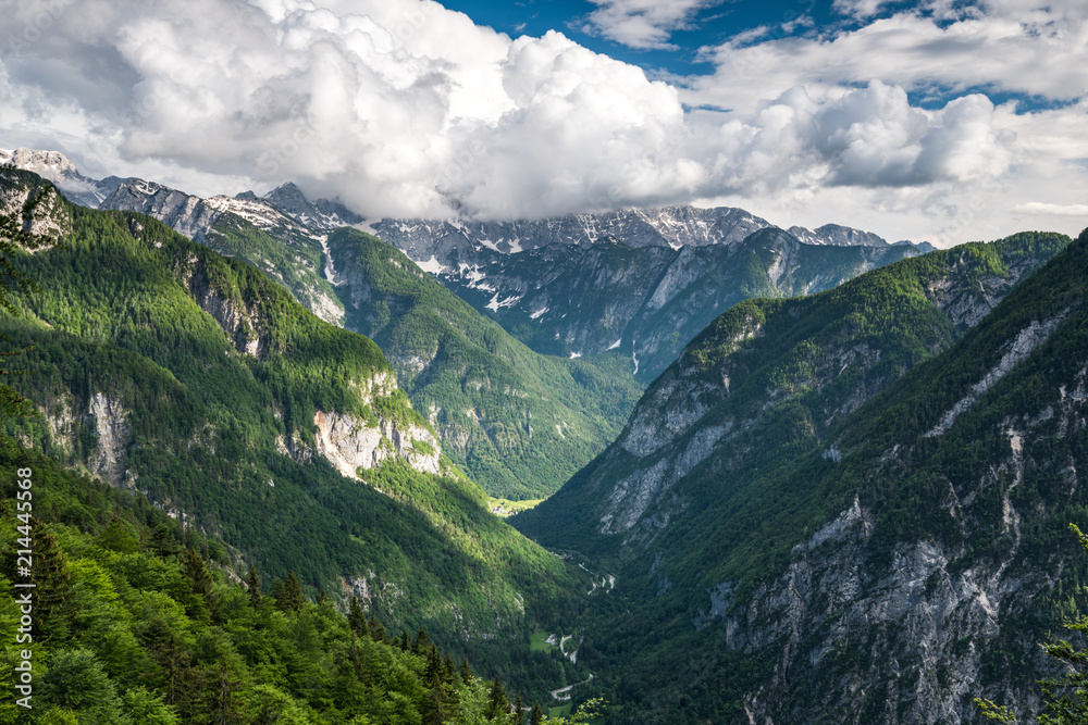 Beautiful valley in Julian Alps mountains, Slovenia