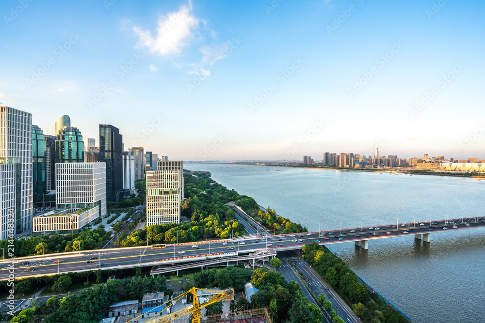 Fototapeta premium panoramic city skyline in urban