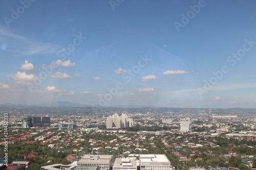 blue sky over the cityscape