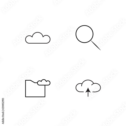 Cyber Security linear icons set. Simple outline vector icons