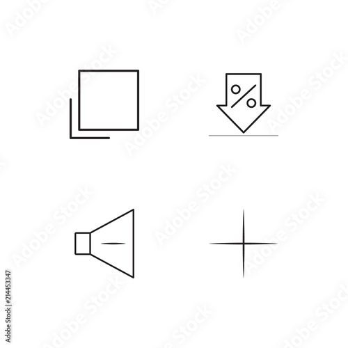 Essential linear icons set. Simple outline vector icons photo