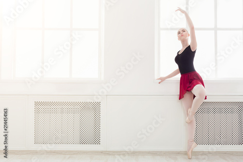Fototapeta Naklejka Na Ścianę i Meble -  Beautiful ballerina dance on pointe