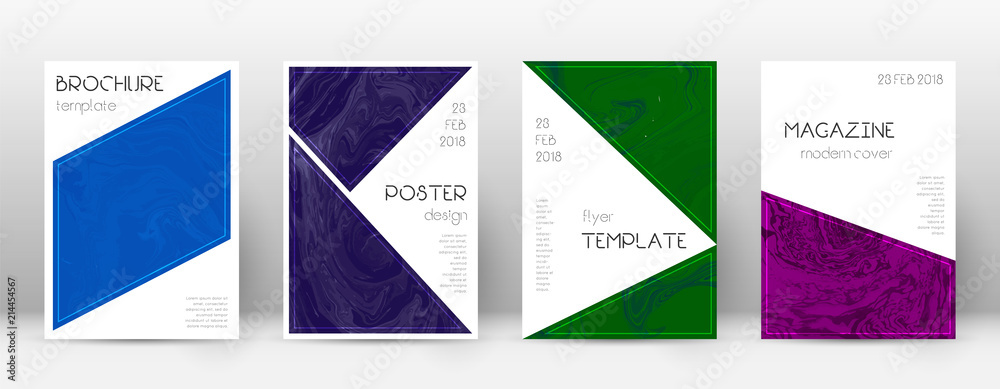 Abstract cover. Splendid design template. Suminagashi marble triangle poster. Splendid trendy abstract cover. 