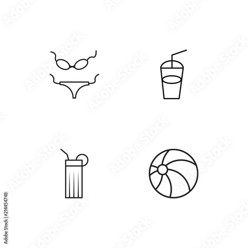 Summer linear icons set. Simple outline vector icons