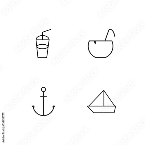 Summer linear icons set. Simple outline vector icons