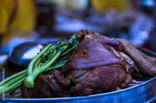 Pork leg is a Thai food brought by Chinese people who are delicious and healthy. photo