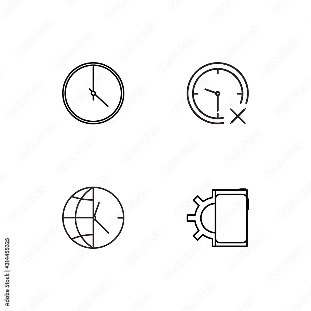 Time linear icons set. Simple outline vector icons Time linear icons set. Simple outline vector icons