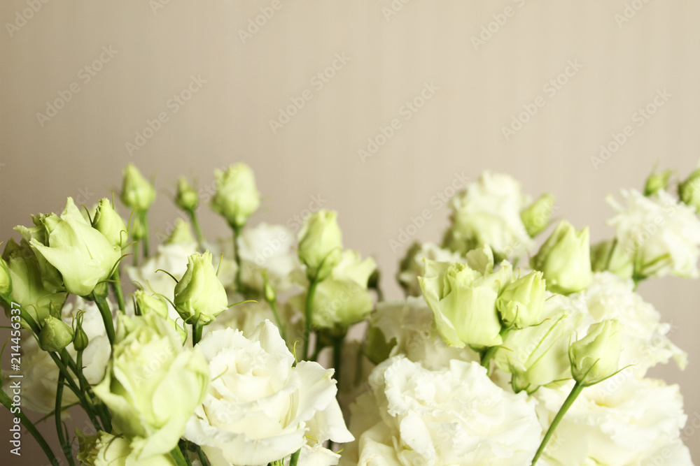 White roses in the interior White roses in the interior