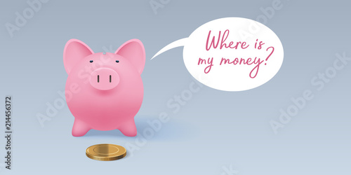Piggy money box vector illustration