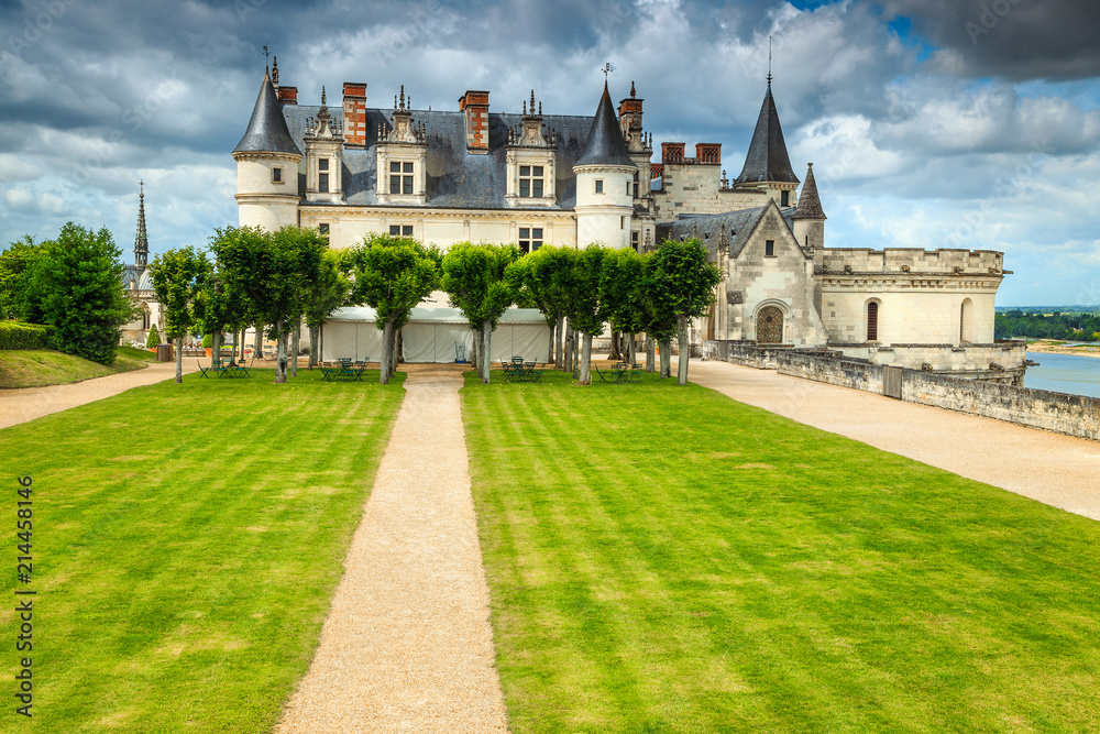 Amazing famous castle of Amboise, Loire Valley, France, Europe
