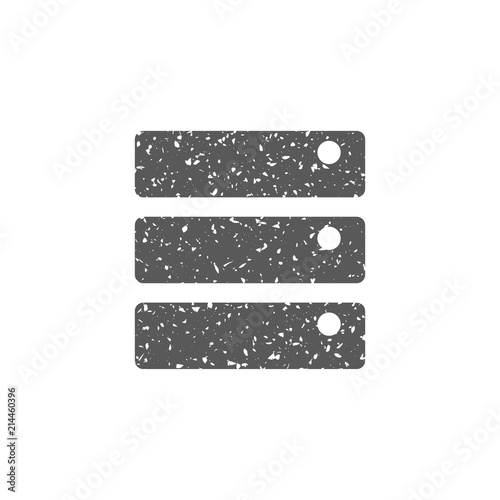 Database  icon in grunge texture. Vintage style vector illustration.